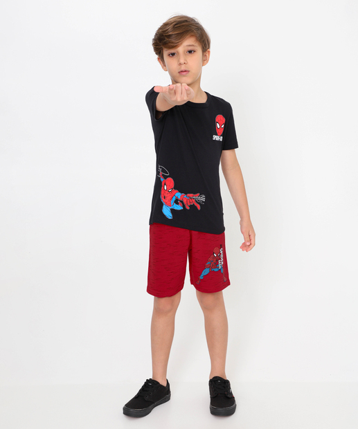 Camiseta Infantil Homem Aranha Marvel Tam 4 a 10 Preto