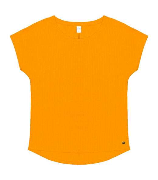 Blusa Feminina Ribana Canelada Básica Rovitex Amarelo