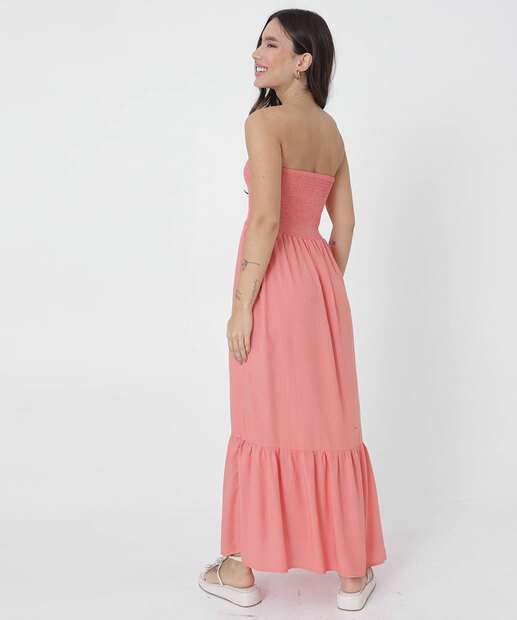 Vestido Midi Feminino Lastex Marisa Rosa