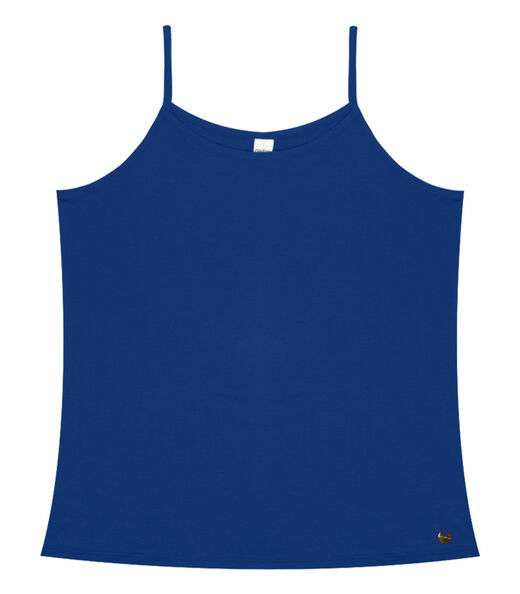 Blusa de Alça Feminina Viscotorcion Básica Rovitex Azul