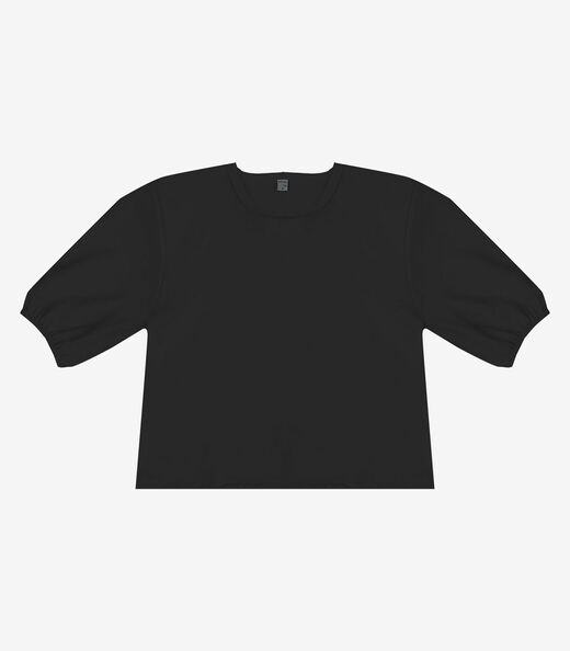 Blusa Feminina Manga Com Volume Infinita Cor Preto