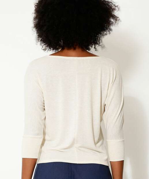 Blusa Feminina Textura Manga 7/8 Marisa