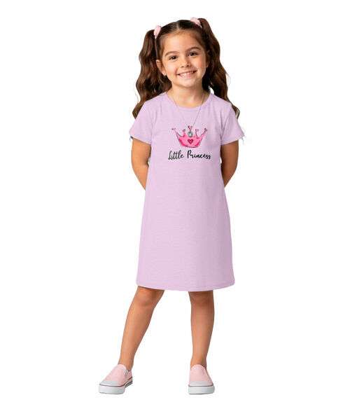 Vestido Infantil em Moletinho Maquenetado Select Rosa