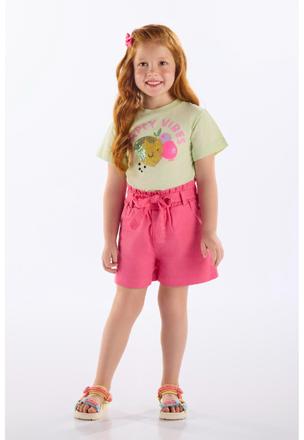 Short em Sarja Infantil com Cinto Up Baby