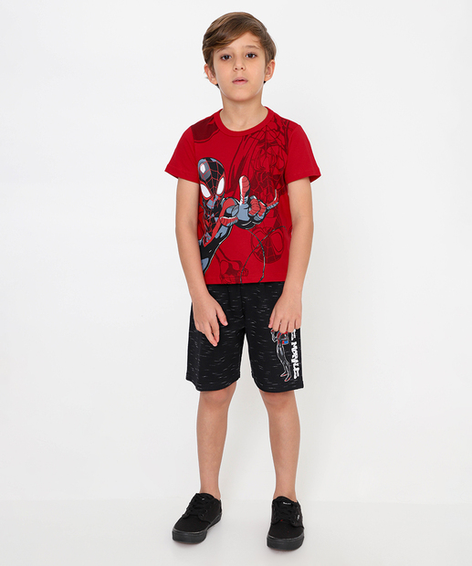 Camiseta Infantil Homem Aranha Marvel Tam 4 a 10 Vermelho