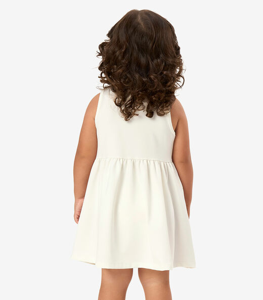 Vestido Infantil Com Estampa Floral Rovi Kids Bege