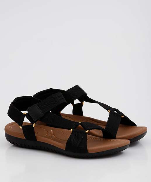 Sandália Feminina Rasteira Tiras Conforto Usaflex