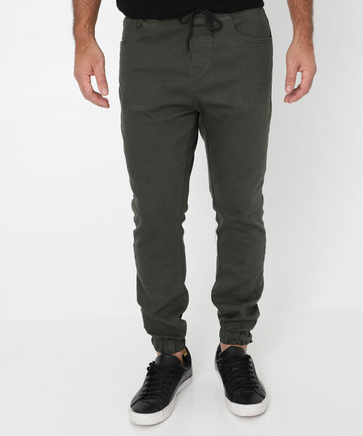 Calça Masculina Sarja Jogger Verde