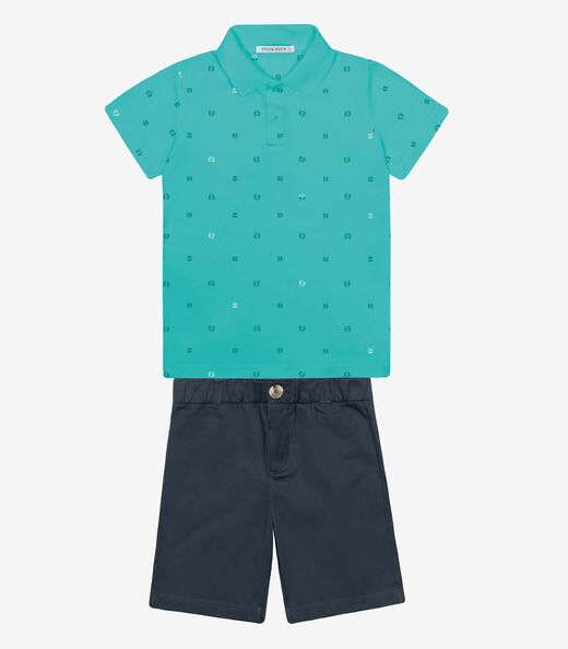 Image_Conjunto Infantil Polo Com Bermuda Trick Nick Verde