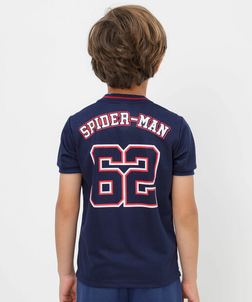 Camiseta Infantil Homem Aranha Marvel Tam 4 a 10 Azul