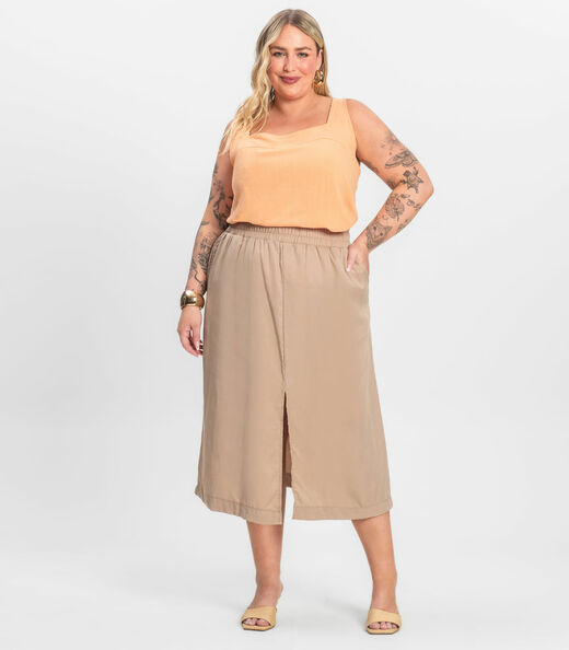 Regata Feminina Plus Size Secret Glam Laranja