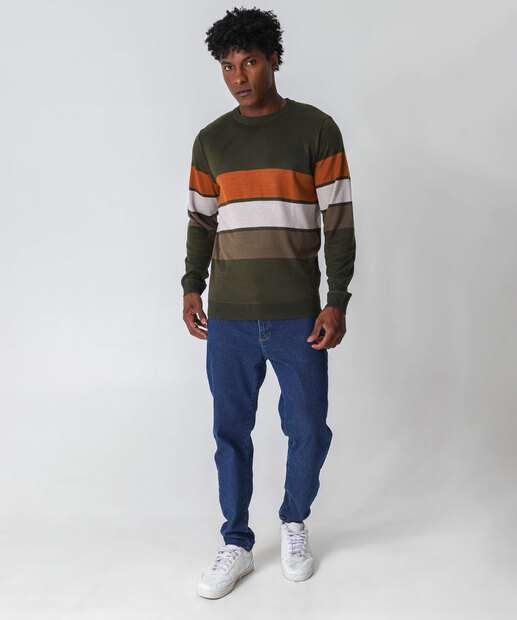 Suéter Masculino Tricô Listras MR