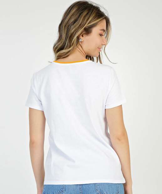 Blusa Feminina Estampa Frontal Manga Curta Marisa