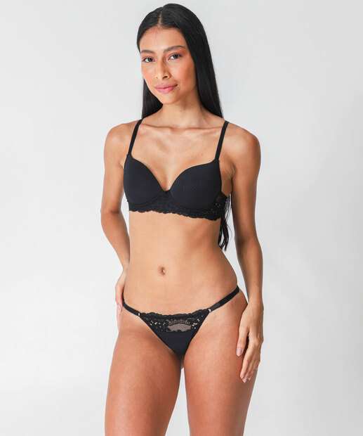 Sutiã Com Base E Bojo Recorte Renda Marisa