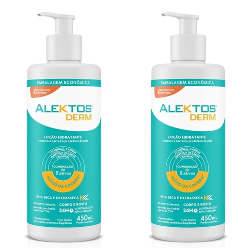 Image_Kit com 2 Unidades de Loção Hidratante Mantecorp Alektos Derm 450ml