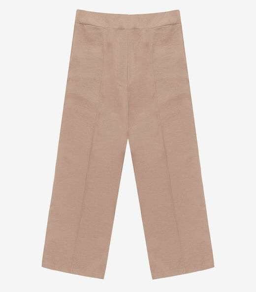 Calça Feminina Pantalona Plus Size Renaluci Bege