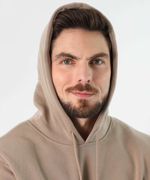 Blusão Masculino Moletom Capuz Marisa Marrom