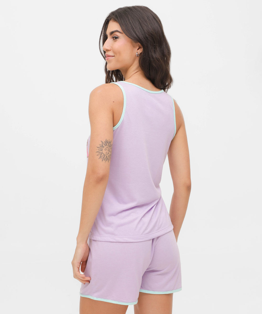 Pijama Feminino Estampa Cachorro Sem Manga Marisa
