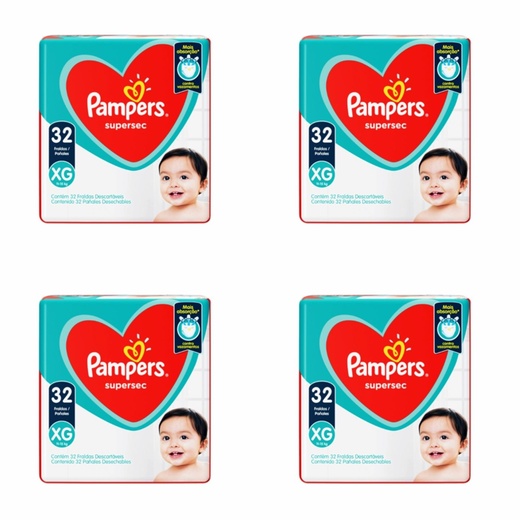 Image_Kit 4 Fraldas Pampers Ss Xg 32 Unidades cada