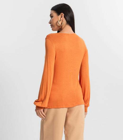 Blusa Manga Longa Tricot Endlles Laranja