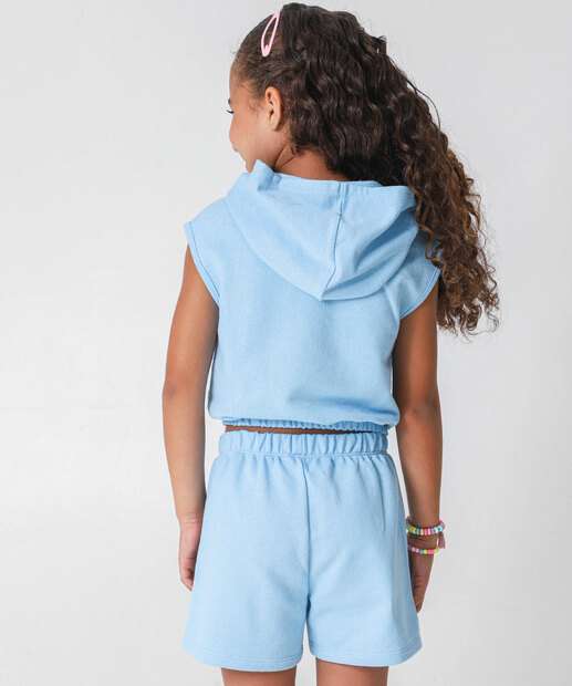 Conjunto Infantil Moletinho Stitch e Angel Tam 4 a 10 Azul