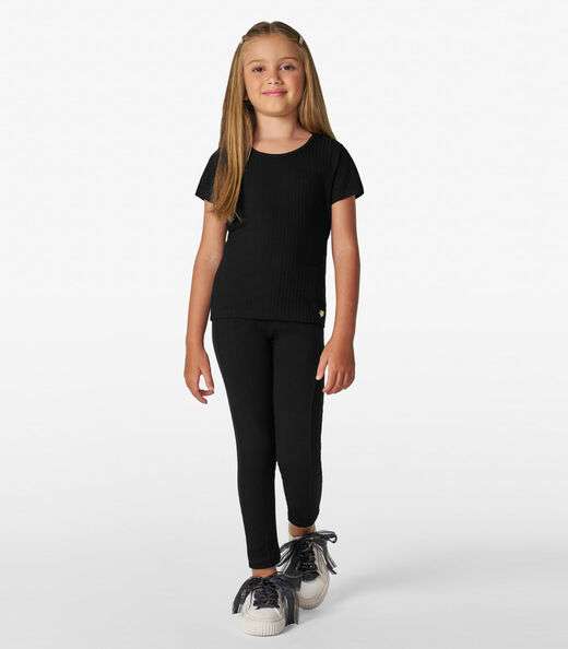 Blusa Infantil Feminina Canelada Trick Nick Preto