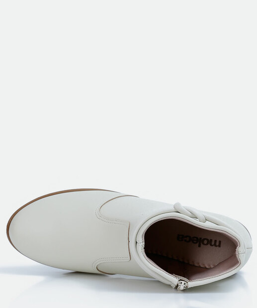 Bota Feminina Ankle Boot Bico Redondo Moleca 