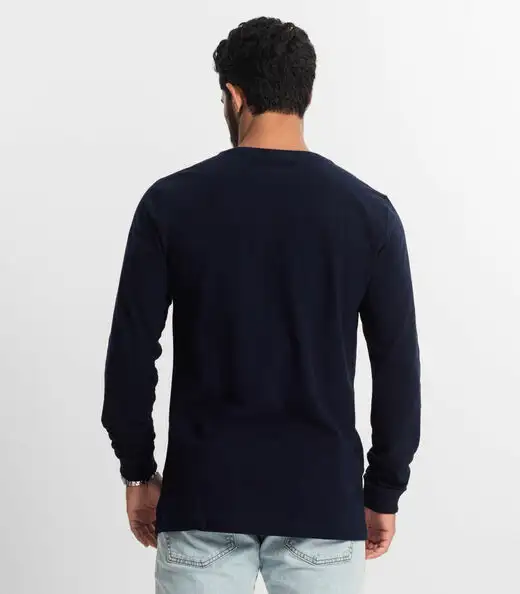 Camiseta Masculina Manga Longa Diametro Azul