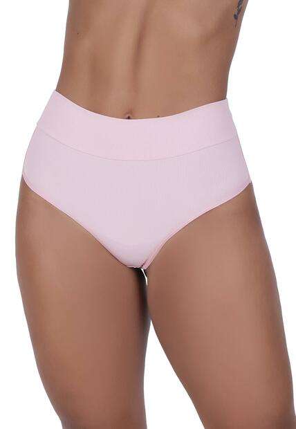 Calcinha Clássica Canelada Concept Lingerie Rosa