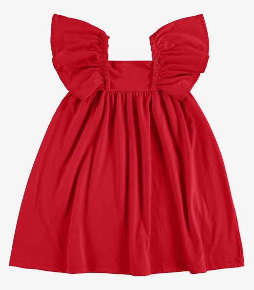 Vestido Infantil Meia Malha Rovi Kids Vermelho