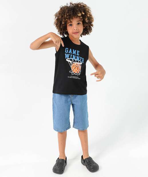 Regata Infantil Basquete Marisa Tam 4 a 10 Preto