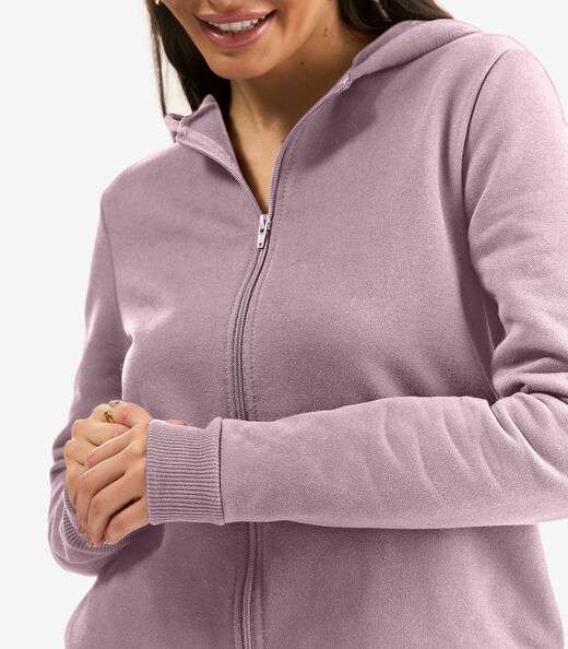 Jaqueta com Capuz em Moletom Rovitex Rosa