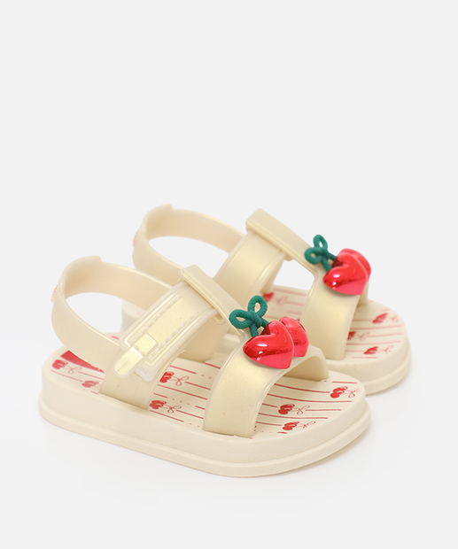 Sandália Infantil Bebê Cereja Little Ipanema Bege