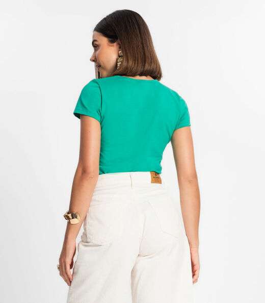 Blusa Feminina Cotton Leve Básica Rovitex Verde