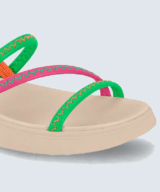 Sandália Flatform Feminina Tiras Moleca