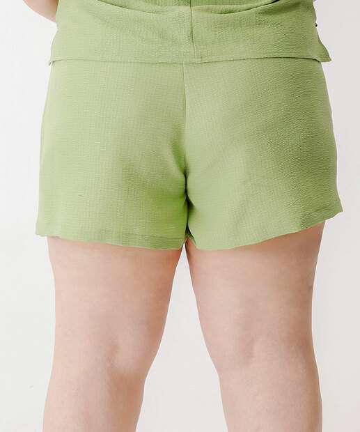 Bermuda Plus Size Feminina Cintura Alta Marisa Verde