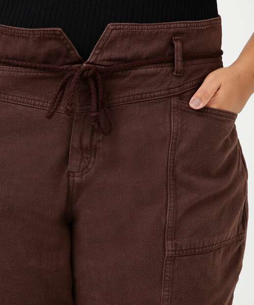 Calça Plus Size Feminina Sarja Clochard Bolsos Marisa