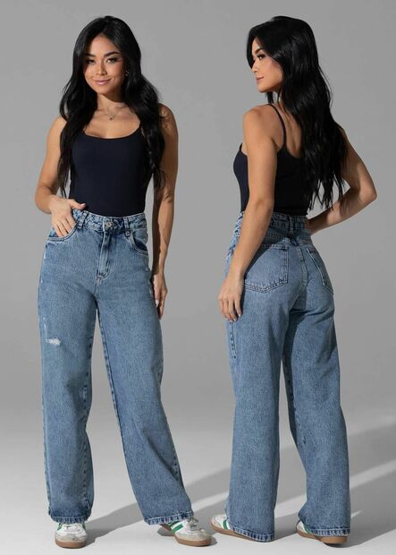 Calça Jeans Sawary Wide Leg Petit - 282915