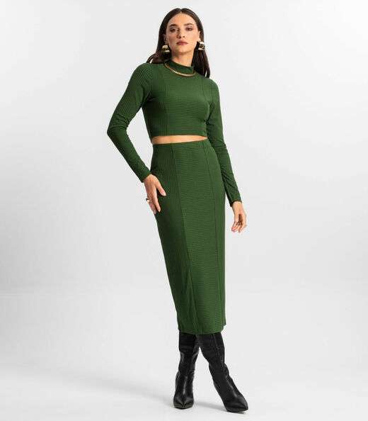 Image_Conjunto de Blusa Com Saia Endless Verde