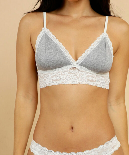 Kit 2 Sutiãs Top Triângulo Recorte Renda Marisa