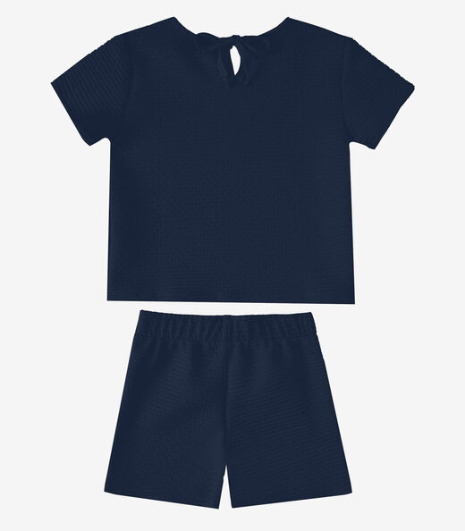 Conjunto Infantil Feminino Blusa e Short Select Azul