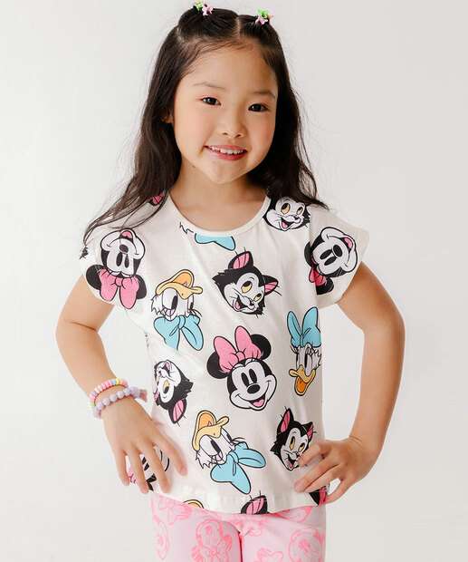 Blusa Manga Curta Minnie E Margarida Disney Tam 4 a 10
