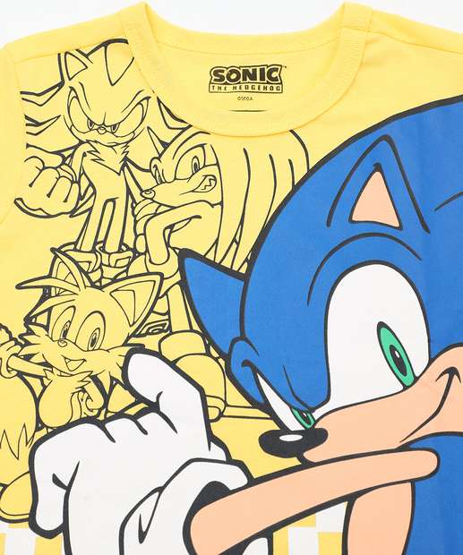 Camiseta Infantil Estampada Sonic Tam 4 a 10