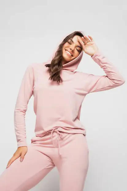 Conjunto  Comfy Com Casaco Capuz e Jogger Moletinho Rosa Salvatore Fashion
