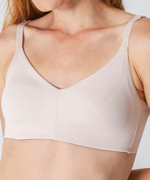 Sutiã Sem Aro Com Bojo DelRio Bege