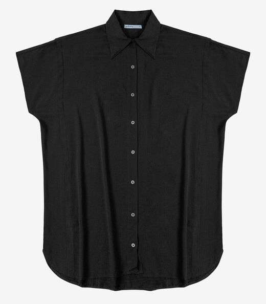 Vestido Chemise Feminino Com Gola Endless Preto