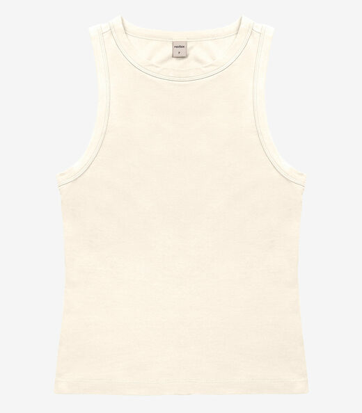 Regata Básica Feminina em Cotton Leve Rovitex Bege