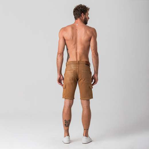 Bermuda Cargo Caramelo Sarja Masculina Rock e Soda