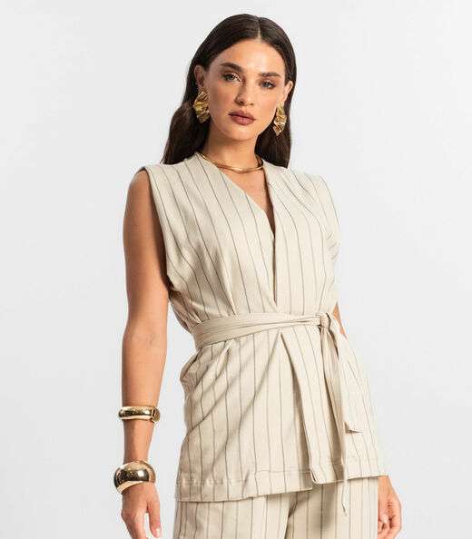 Colete Feminino de Molecotton Endless Bege