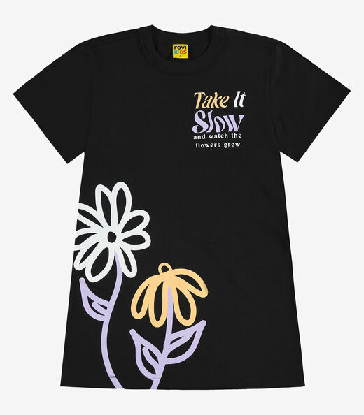 Vestido Infantil Meia Malha Rovi Kids Preto